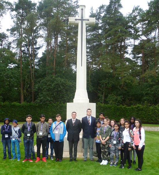 Following a wreath laying at Becklingen Commonwealth War Graves Cemetery (550px * 604px)